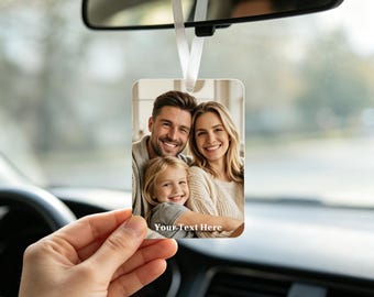 Personalised Car Air Fresheners, Custom Car Air Freshener Decorations with Photo, Car Mirror Accessories Photo Gifts for Birthday