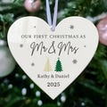 Personalised Christmas Ornaments Our First Christmas Married as Mr and Mrs Baubles Personalised Married Acrylic Bauble for 1st Christmas