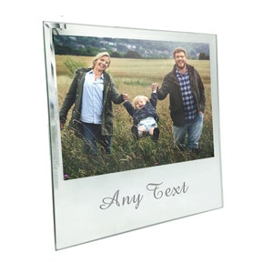 Personalized Photo Frames for Her New Parents Couples Family Custom 5X7 Glass Photo Album for Baby Women Wife Silver Glass Mirror Frame