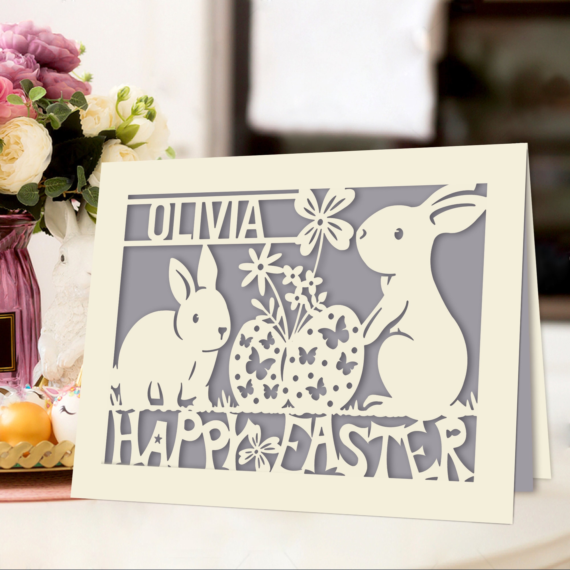Personalised Easter Card, Mum & Dad Easter Card Daughter Son Granddaughter Grandson Niece Nephew