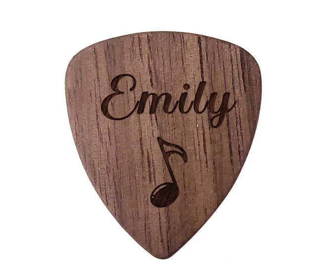 Personalised Guitar Picks Engraved Wooden Guitar Pick Plectrums Personalised Gifts for Men Him Kids Her Daughter Guitar Plectrums