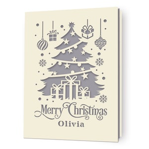 Christmas Cards Personalised Merry Christmas Card Gifts Xmas Gifts Greeting Cards Custom Laser Paper Cut Card with Any Name for Friends image 10
