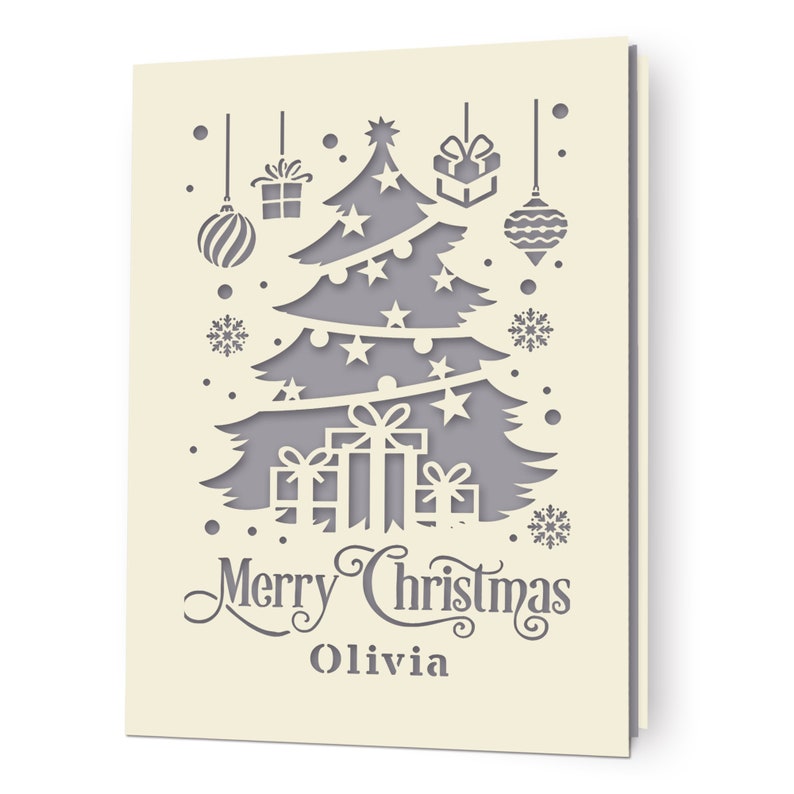 Christmas Cards Personalised Merry Christmas Card Gifts Xmas Gifts Greeting Cards Custom Laser Paper Cut Card with Any Name for Friends image 10