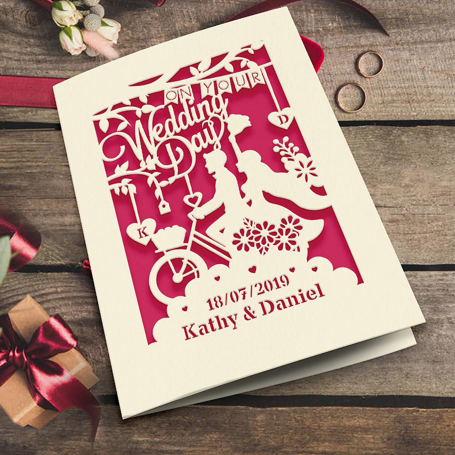 Personalised Papercut Wedding Card Laser Cut Wedding Etsy UK