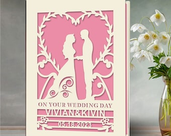 Personalised Wedding Anniversary Card Wedding Cards Gifts for Lover Couples Girl Women Wife Her Anniversary Cards Keepsake Greeting Card
