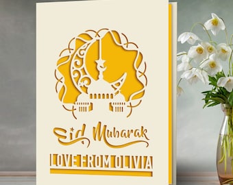 Personalised Eid Cards Custom Eid Mubarak Card Personalised Ramadan Gifts Eid Mubarak Ramadan Mubarak Decorations with Envelope