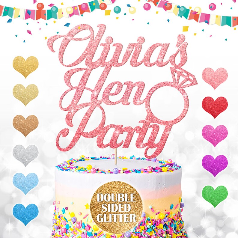 Personalised Hen Party Cake Topper Custom Bridal Shower Etsy UK