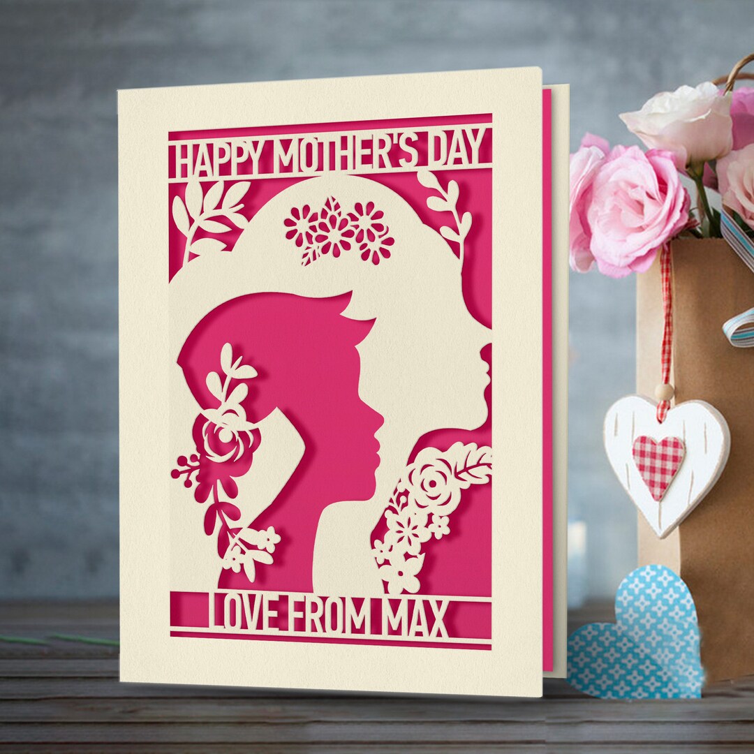 Personalised Happy Mothers Day Cards Gifts | Laser Papercut With Mom ...