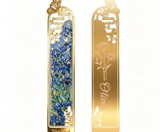 Personalised Bookmark Gifts for Women Men, Metal Book Marks with Birth Flower for Reading, Hollow Butterfly Bookmarks for Teacher Students