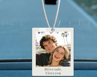 Personalised Photo Car Ornament Photo Gifts with Any Text White Acrylic Car Ornament Custom Photo Gift Driving Test Pass Gifts