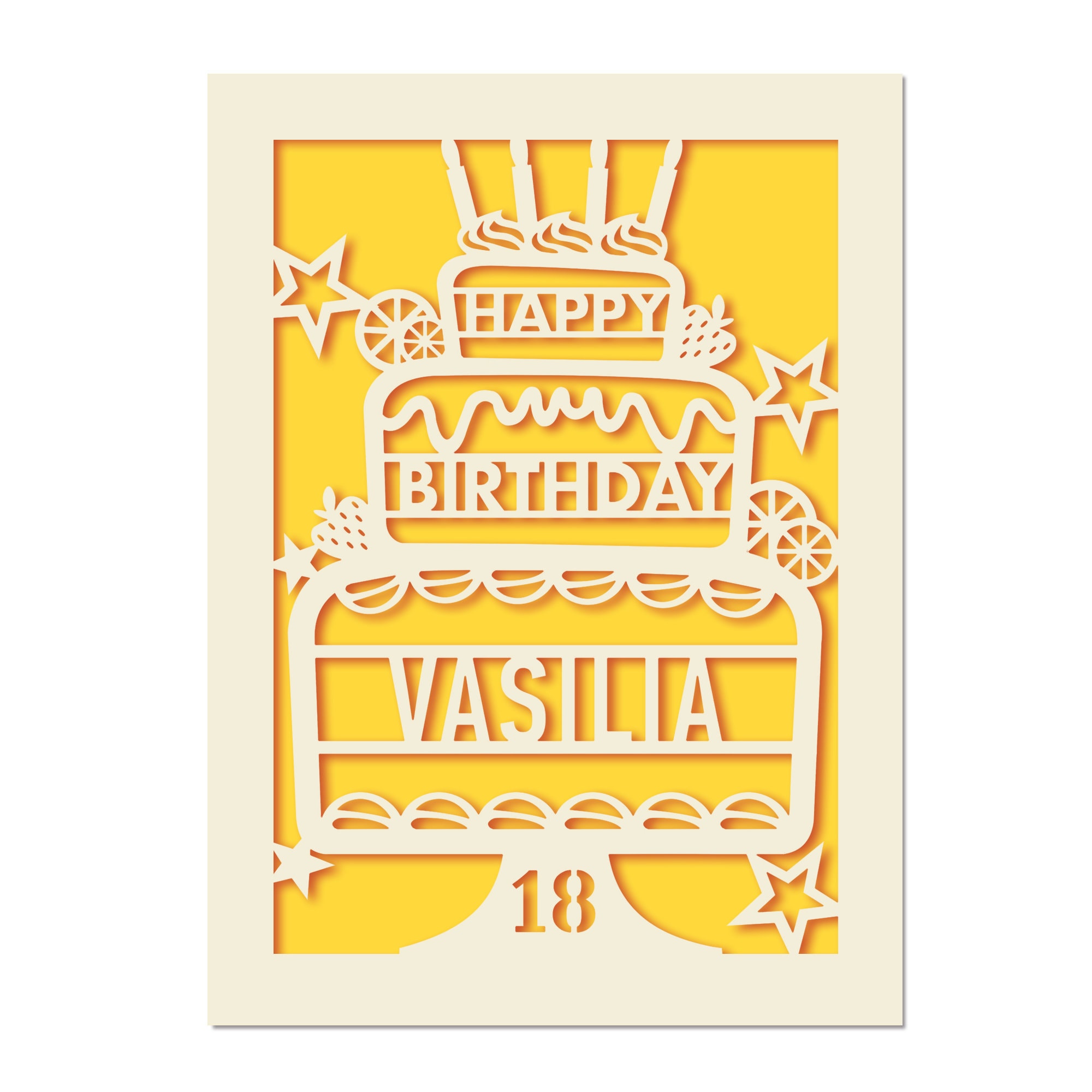 Personalised Birthday Card Laser Paper Cut Greeting Cards Etsy