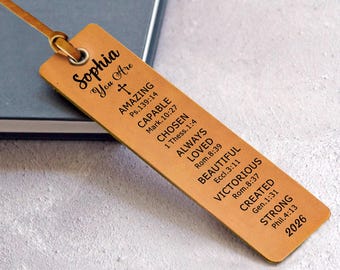 Personalized Engraved Leather Teacher Bookmark: Thank You Gift