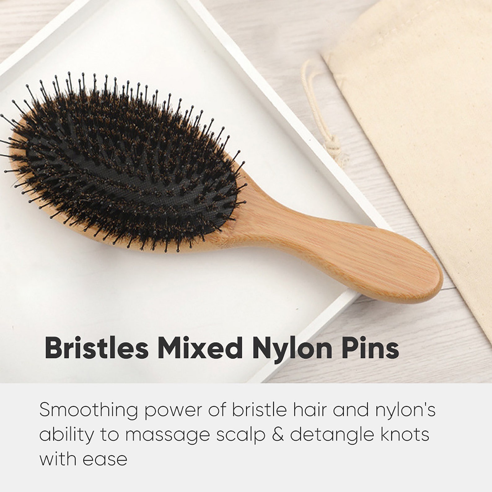 Personalised Hair Brush Engraved Bamboo Nylon & Boar Bristle Etsy