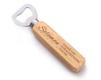 Personalised Bottle Opener for Him Engraved Wood Handle Bottle Opener for Wedding Anniversary Custom Wedding Gift for Best Man Groomsman