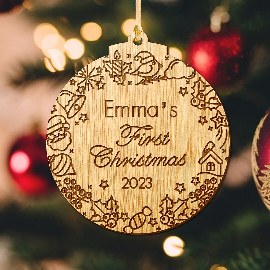 Personalised Christmas Ornaments Baby's First 1st - Etsy UK