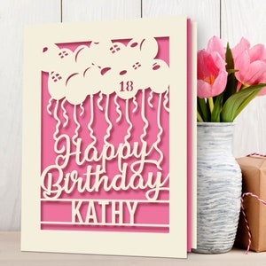 Personalised Birthday Cards Happy Birthday Gifts Custom Card for Her Him Son Daughter Women Men Boy Girl Mom Nan Greeting Card for Birthday