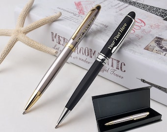 Personalised Engraved Ballpoint Pen Ideas Birthday Wedding Fathers Day Gift End of Term Thank You Teachers Graduation Friend Gift with Box