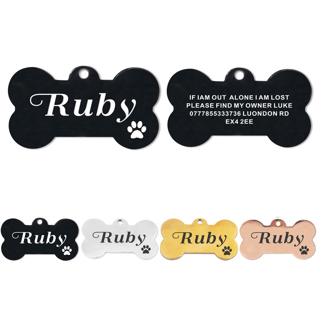 Premium Engraved Personalised Dog Tag Cat Tag Pet Tag Puppy Etsy UK
