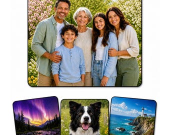 Personalised Photo Mouse Mat, Custom Mouse Pad with Any Picture & Text, 24 x 20 cm Non-Slip Rubber Base, Soft Fabric Surface Mousepad