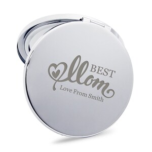 Personalised Compact Mirror for Mother&#39;s Day Customized Gift for Mum Mother Her Women Woman Girl with Any Name or Text