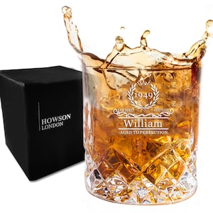 Personalised Engraved Whiskey Tumbler Glass 7oz Fathers Day Gifts for Dad Grandpa Daddy Uncle Husband Whiskey Glass Custom Gift for Men