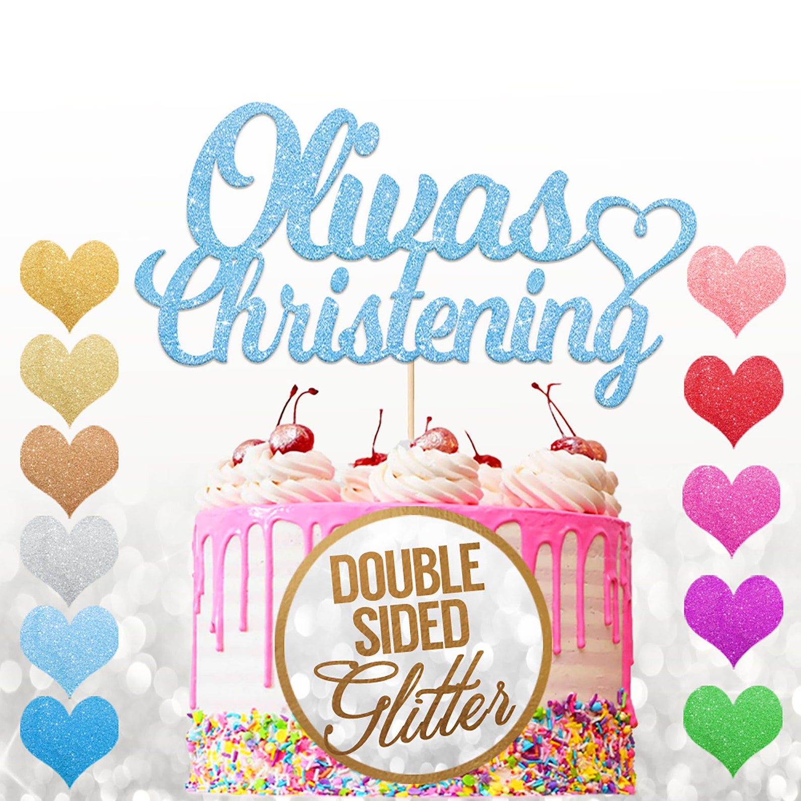 Personalised Christening Cake Topper Party Cake Decorations Etsy UK