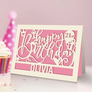 Personalized Birthday Card for Her Him Customized Birthday Cards for Girls Boys Gift for Birthday at 21st 30th 40th with Any Name Any Age