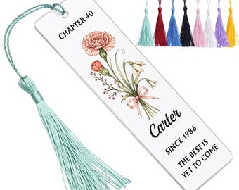 Personalised Bookmark, Custom Acrylic Bookmarks for Women Men Teacher Students, Birth Flower Bookmark Gifts Reading Accessories
