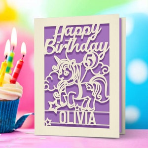 Happy Birthday Card Personalised Laser Paper Cut Greeting Cards | Happy Birthday Age Card | Any Name Any Age 1st 16th 21st 30th 50th 70th