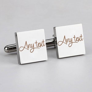 Personalised Cufflinks for Men Engraved Cufflinks for Boys Custom Gifts for Him Dad Usher Boyfriend Husband Best Man Groomsman at Wedding