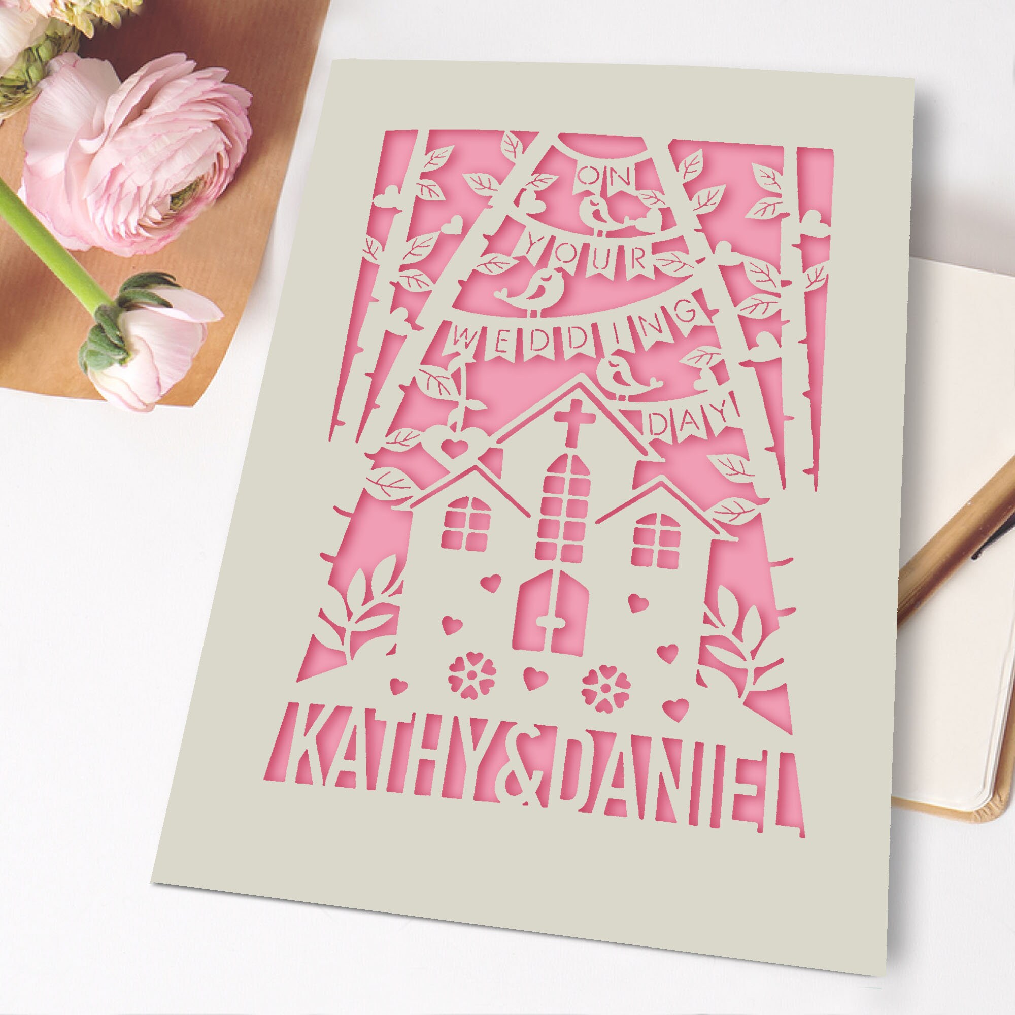 Personalised Wedding Card Laser Cut Wedding Card on Your Etsy UK