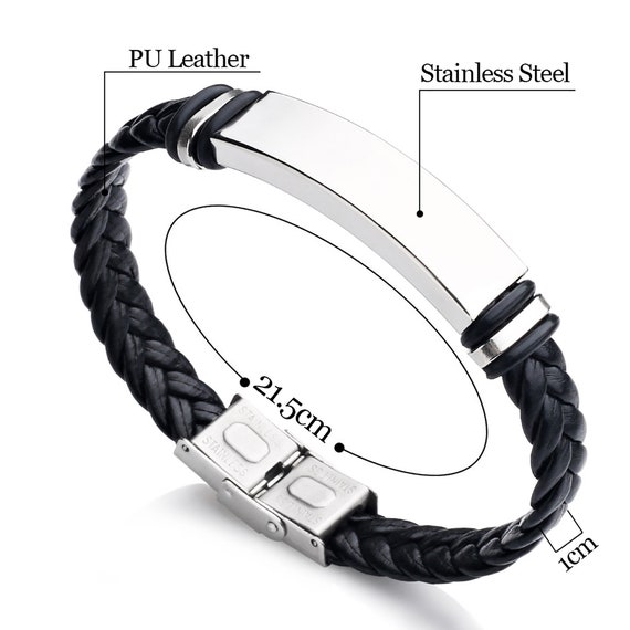 Pulsera personalizada hombre Pulseras grabadas Regalo - Etsy España