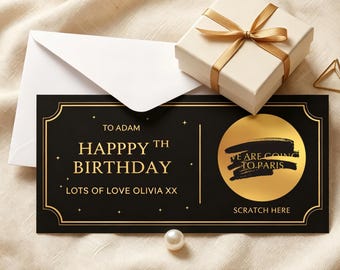 Personalised Scratch Card Birthday Scratch Card Gift Reveal Birthday Surprise Greeting Cards Scratch-Off Stickers with Envelope
