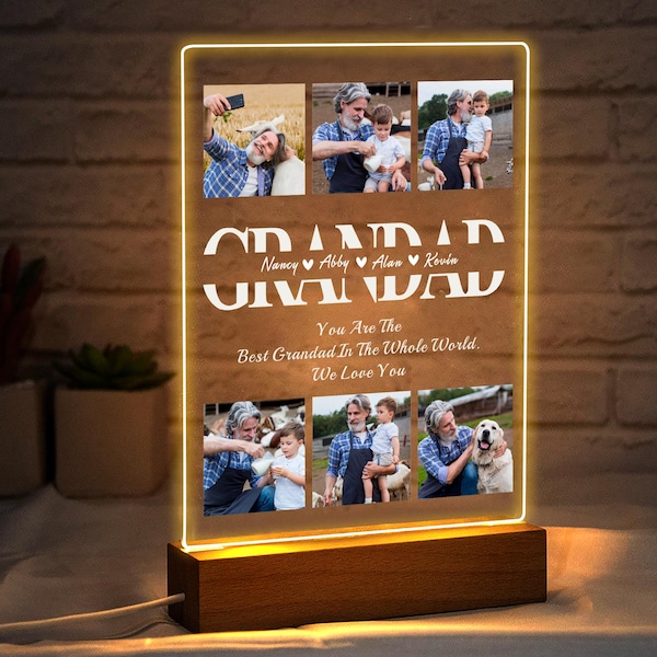 Personalized Photo Night Light: Acrylic Dad Birthday Gift