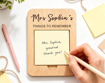 Personalised Note Holder, Thank You Teacher Gifts, Wooden Sticky Note Holder, Teacher Appreciation Gifts End of the Year