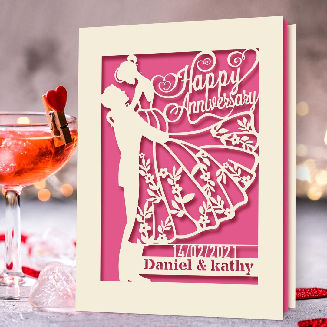 Personalised Anniversary Card Gift for Lover Couples Girl Women Wife ...