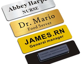 Personalized Engraved Name Badge: Acrylic Magnetic Name Tag (1x3in