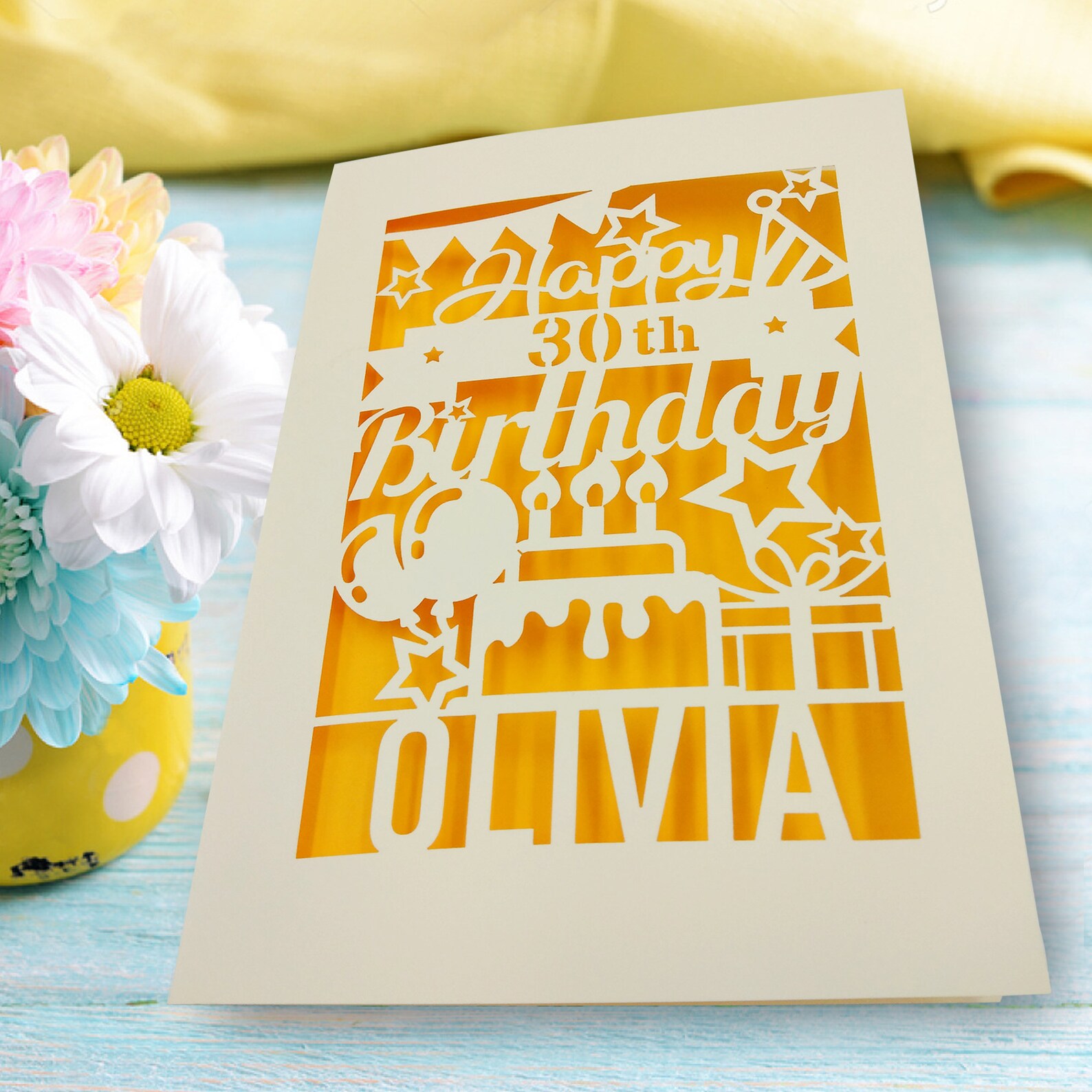 Personalised Birthday Card Laser Paper Cut Greeting Cards Etsy UK