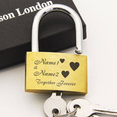 Personalised Padlock Wedding Annivesary Gift Present Love Lock Etsy UK