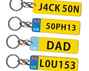 Personalised Number Plate Keyring for Women Men, Custom License Plate Keyrings Gifts, Mini Number Plate Keychain Gifts