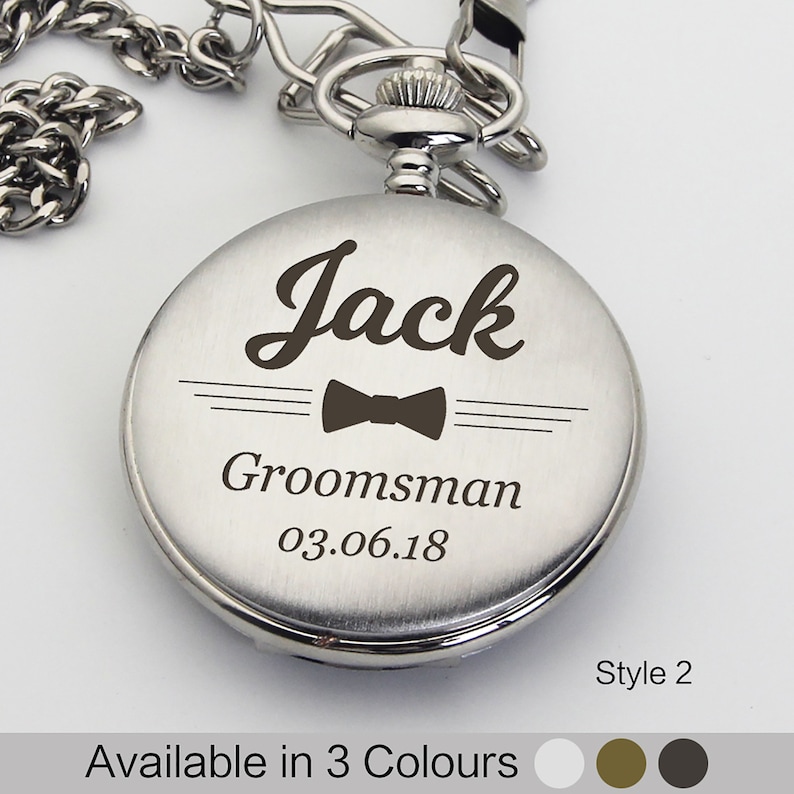 Personalised Engraved Pocket Watch Wedding Gift Best Man Etsy UK