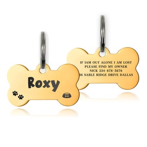 Dog Tags Personalised Dog Name Tag Custom Dog ID Tag Dog Tags for Pets Engraved Stainless Steel ID Tag for Pet Dog Puppy