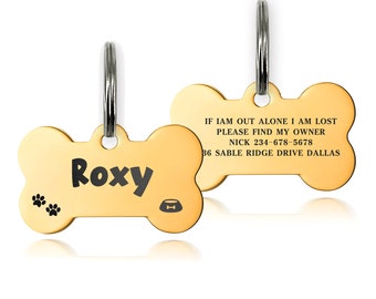Dog Tags Personalised Dog Name Tag Custom Dog ID Tag Dog Tags for Pets Engraved Stainless Steel ID Tag for Pet Dog Puppy