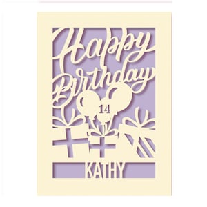 Personalised Birthday Card | Balloon Design Paper Cut Happy Birthday Card | Custom Gift with Envelope | 21st 18th 16th 1st 9th 30th Birthday