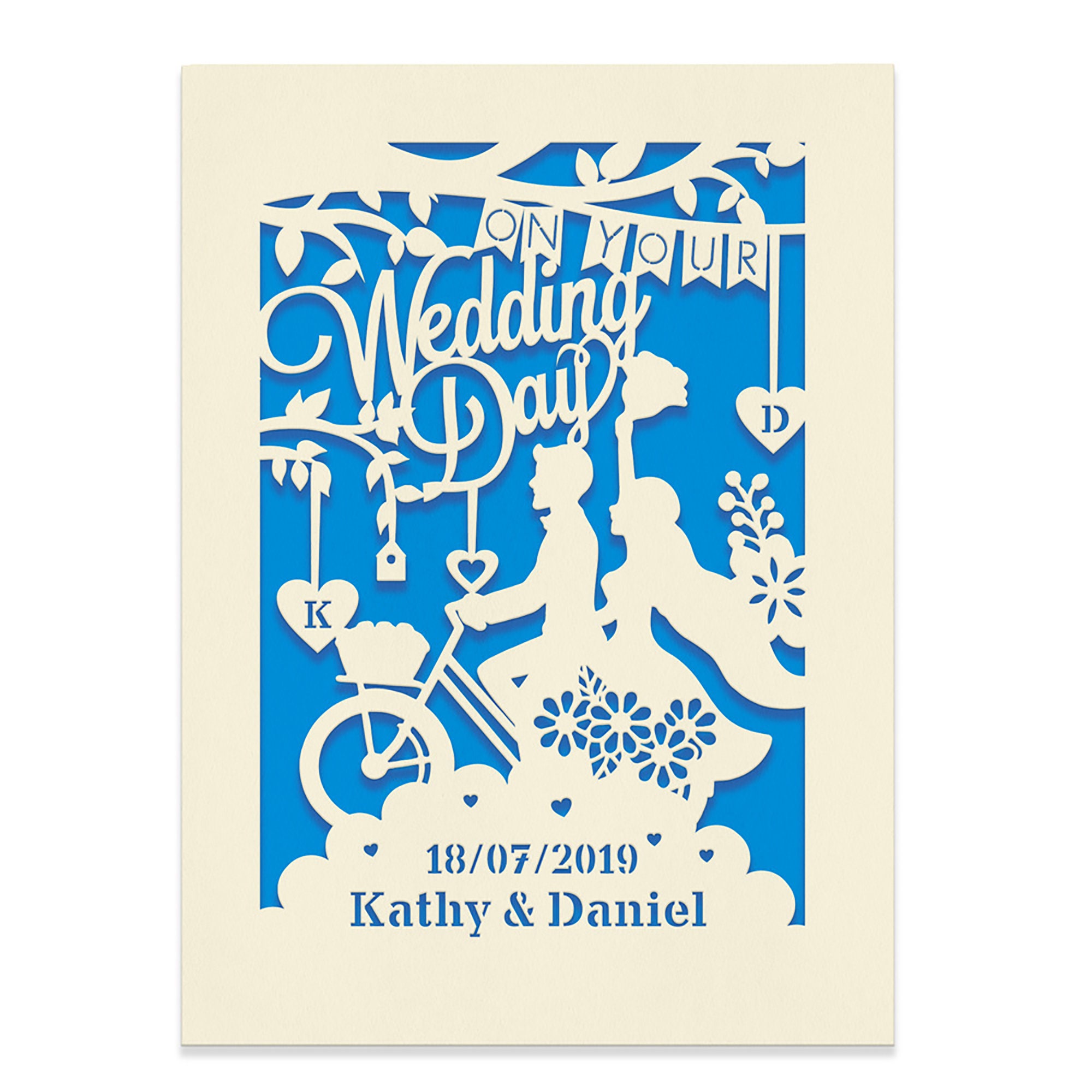 Personalised Papercut Wedding Card Laser Cut Wedding Etsy