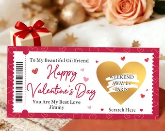 Personalised Scratch Card Reveal for Valentines, Surprise Scratch Cards Reveal Valentines Cards Gifts for Girlfriend Boyfriend Wife Husband