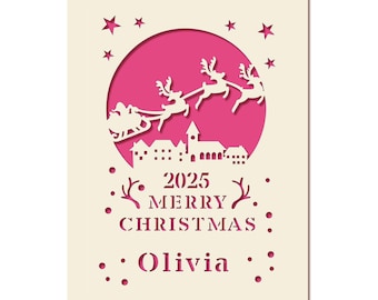 Custom Christmas Cards Family Personalized Xmas Gifts for Friends Son Daughter Mum Dad Laser Paper Cut Greeting Cards Christmas 2025