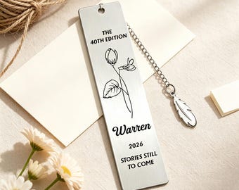 Personalised Bookmark Birthday Keepsake Gifts, Metal Engraved Bookmarks for Women Men Mum Dad Boyfriend Wife, Personalised Gifts