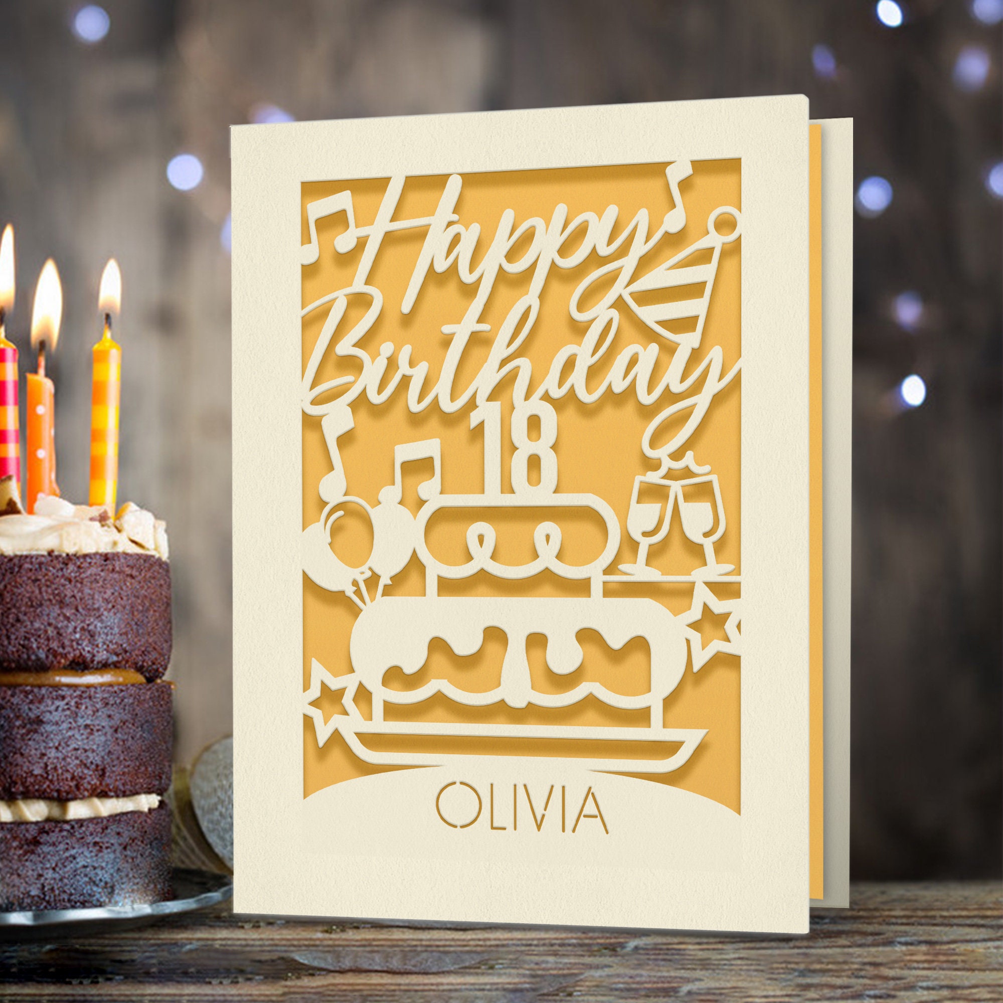 Personalised Birthday Card Laser Paper Cut Greeting Cards Etsy