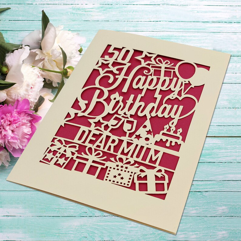 Personalised Birthday Card Laser Paper Cut Greeting Cards Etsy